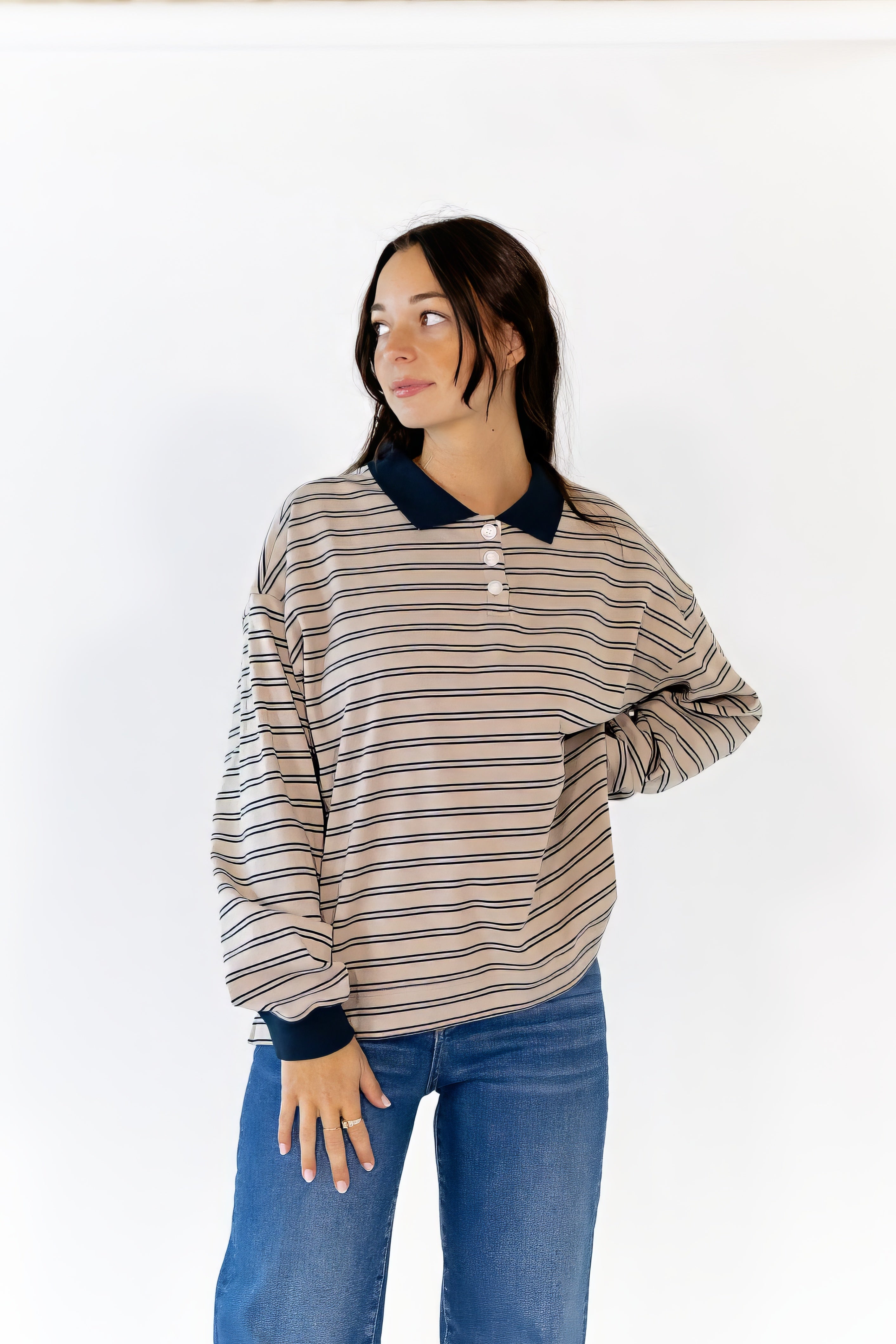 Kai Oversized Striped Polo
