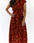 Stone Floral Button Up Dress