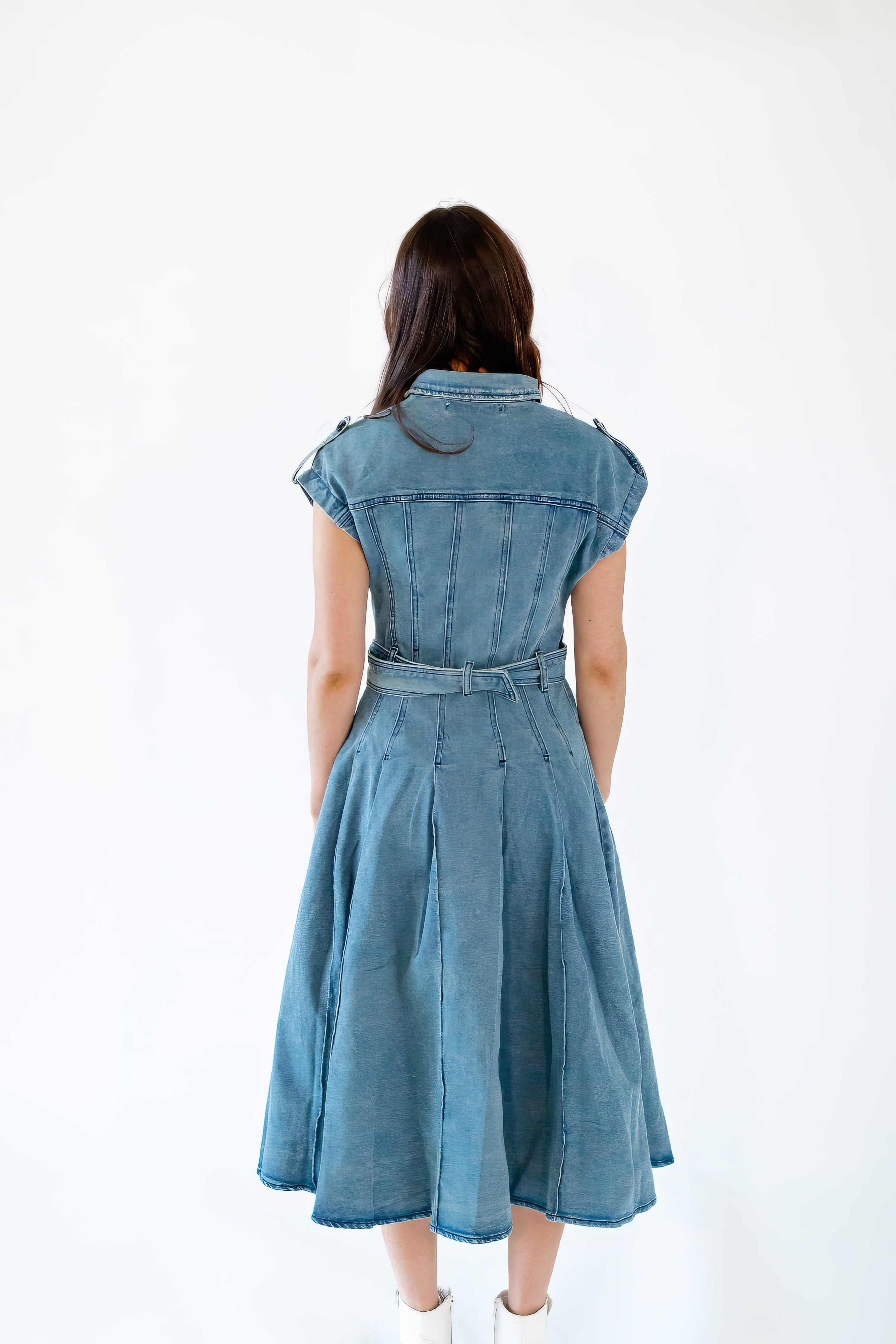 Zadie Belted Denim Dress