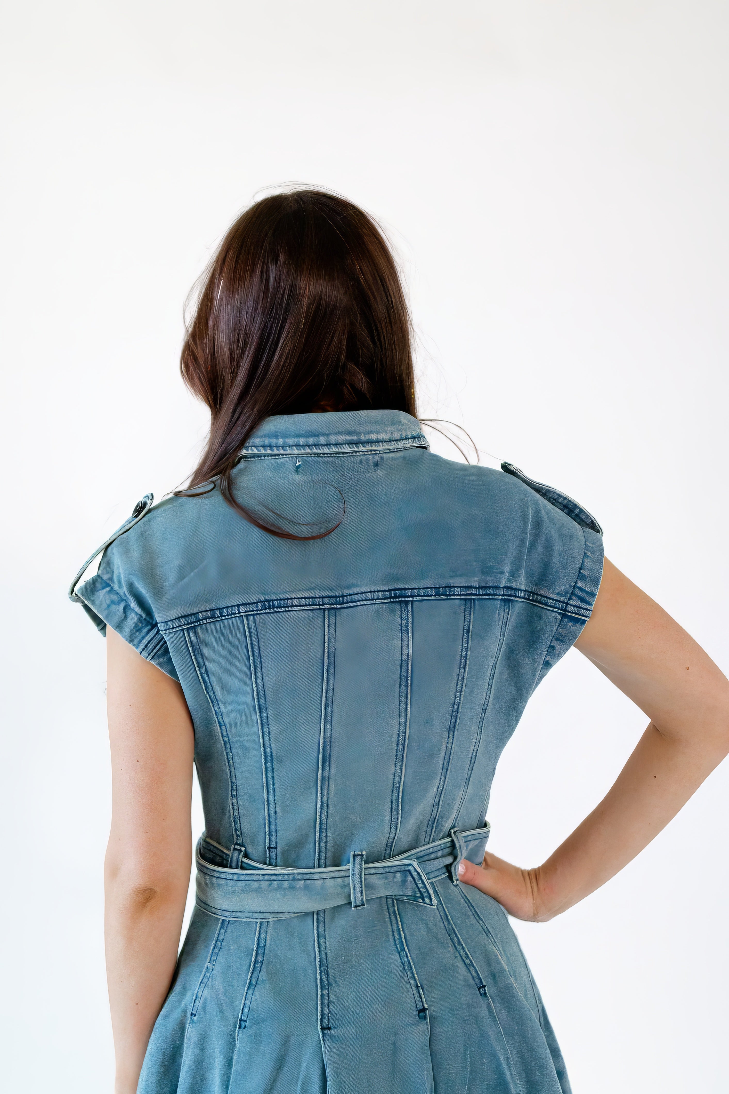 Zadie Belted Denim Dress