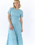 Joy Scalloped Lace Dress · Teal
