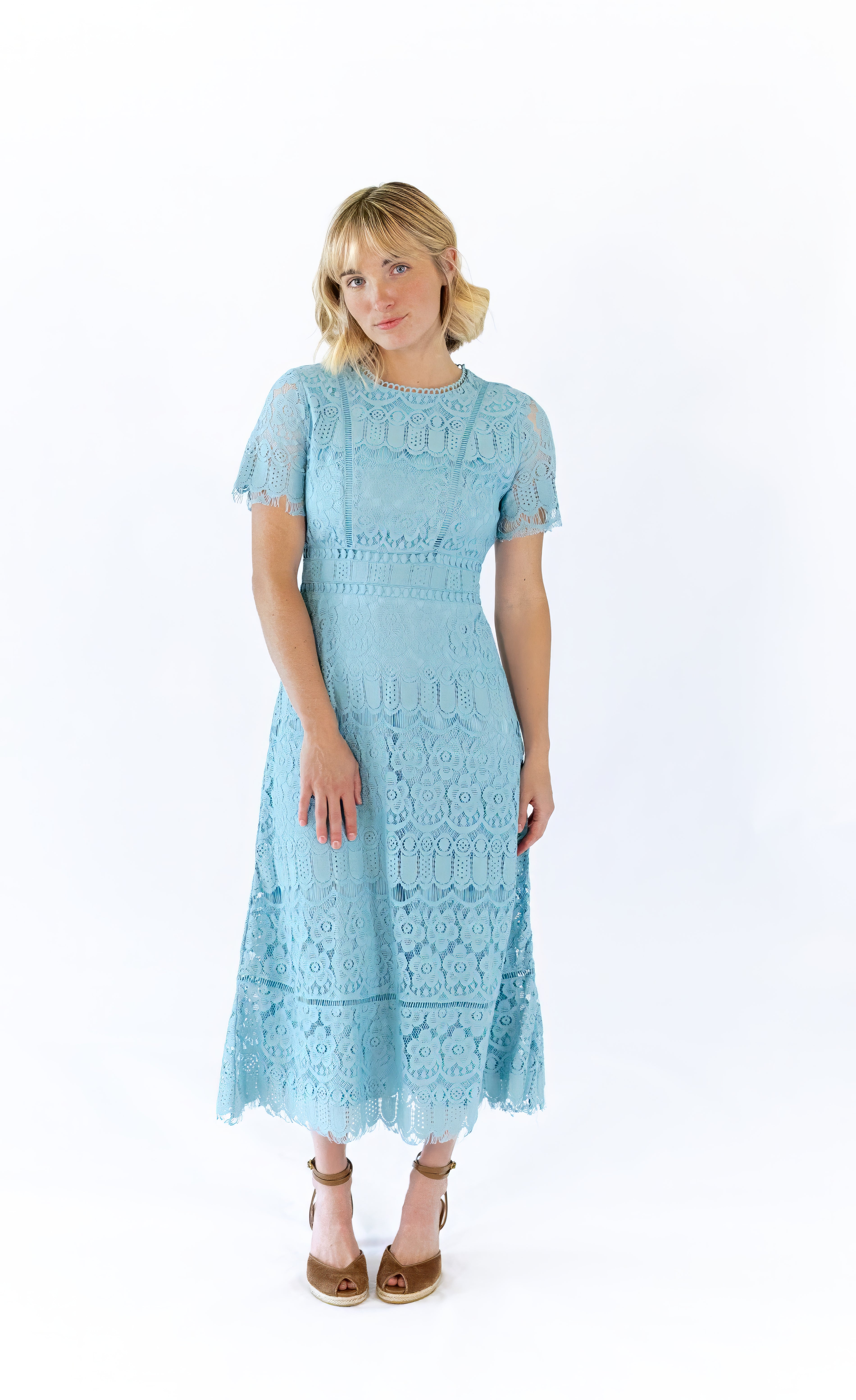 scallop lace midi dress Juliet Cotton Scallop Edge Maxi Dress