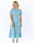 Joy Scalloped Lace Dress · Teal