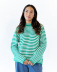 Jenny Cozy Stripe Sweater · Green