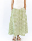 Iris Gingham Midi Skirt · Green