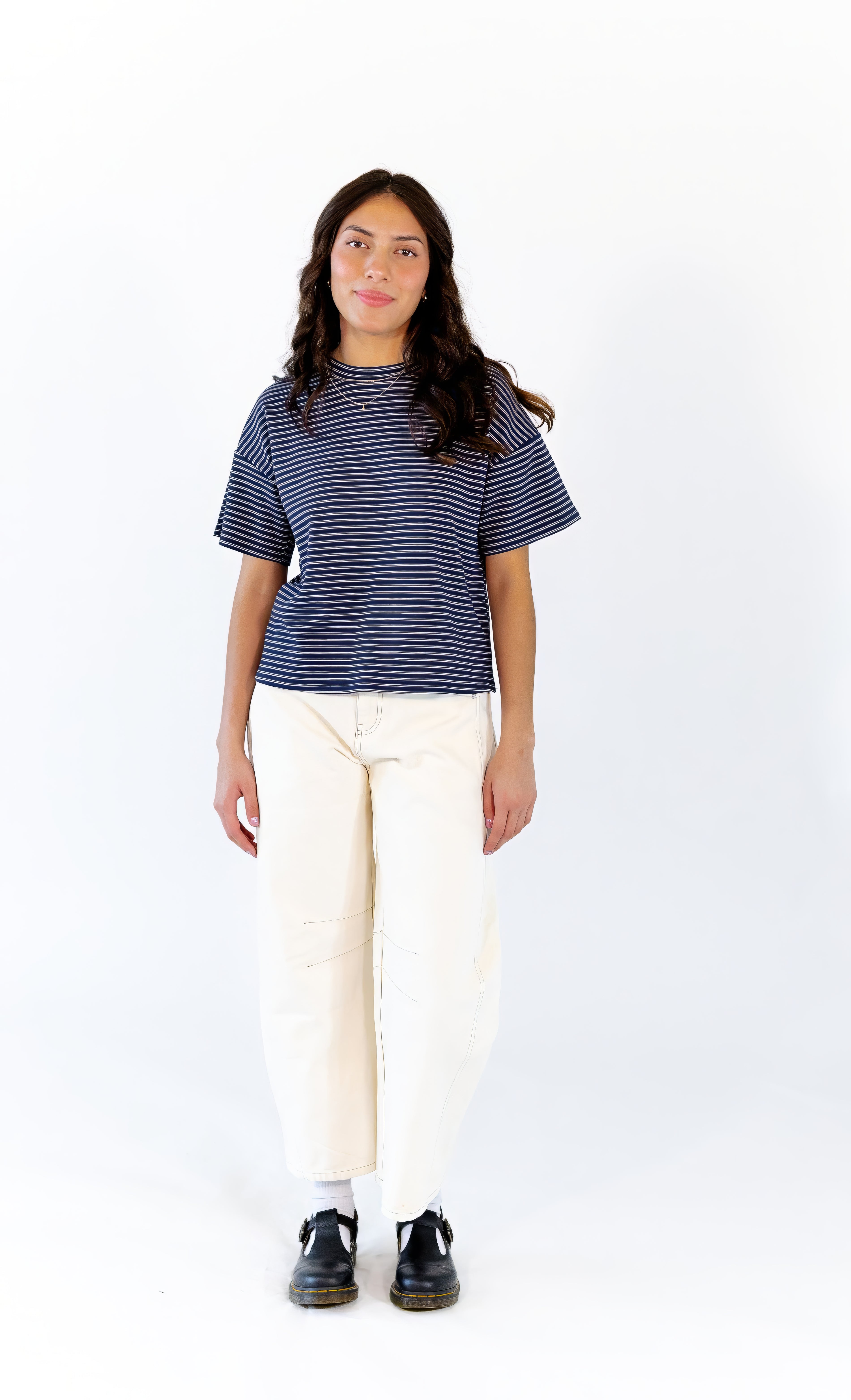 Tessa Off-White Barrel Jeans