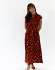 Stone Floral Button Up Dress