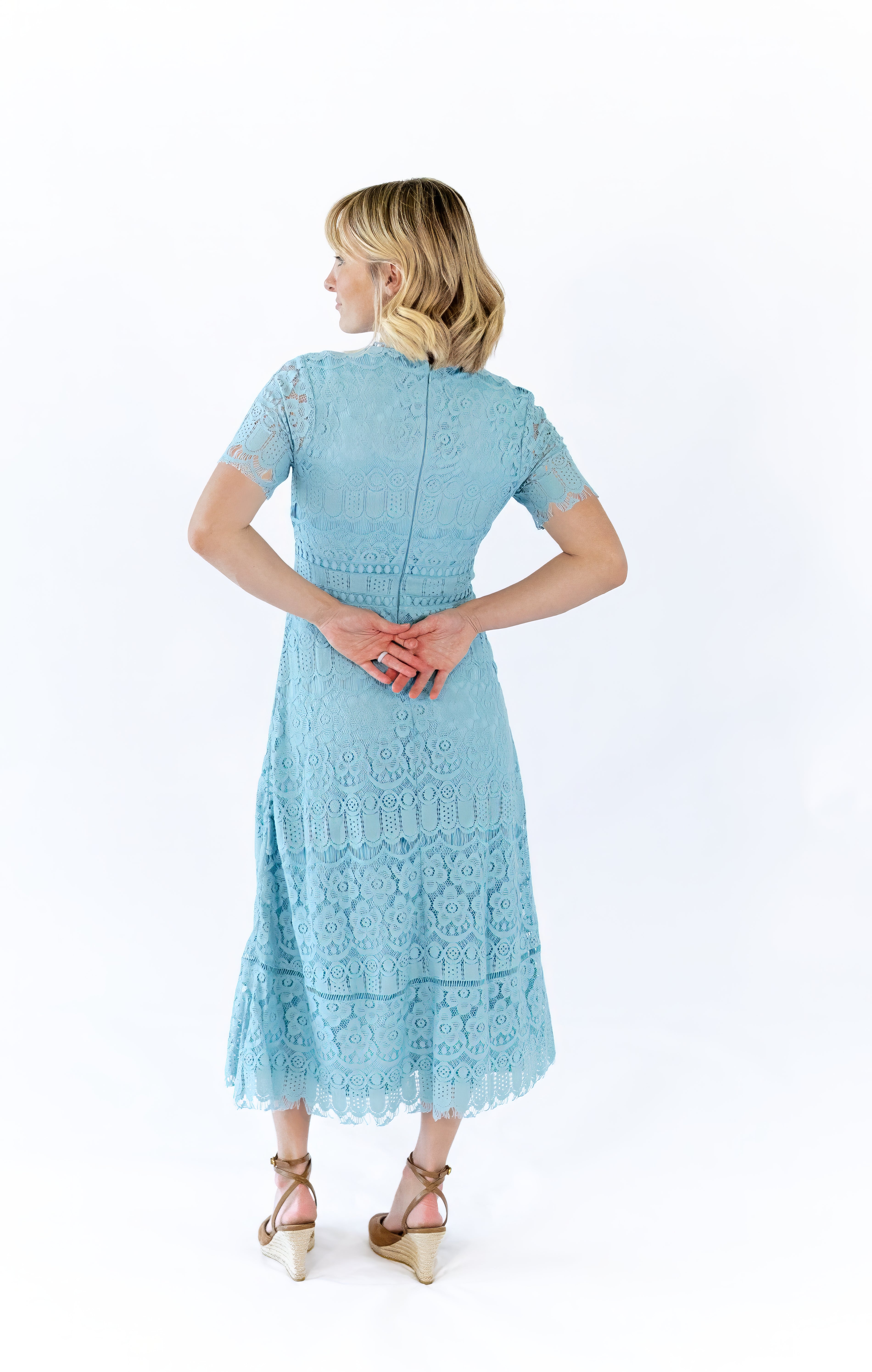 teal lace cocktail dress ASHLEYlauren 4690 Illusion Neckline Cocktail Dress