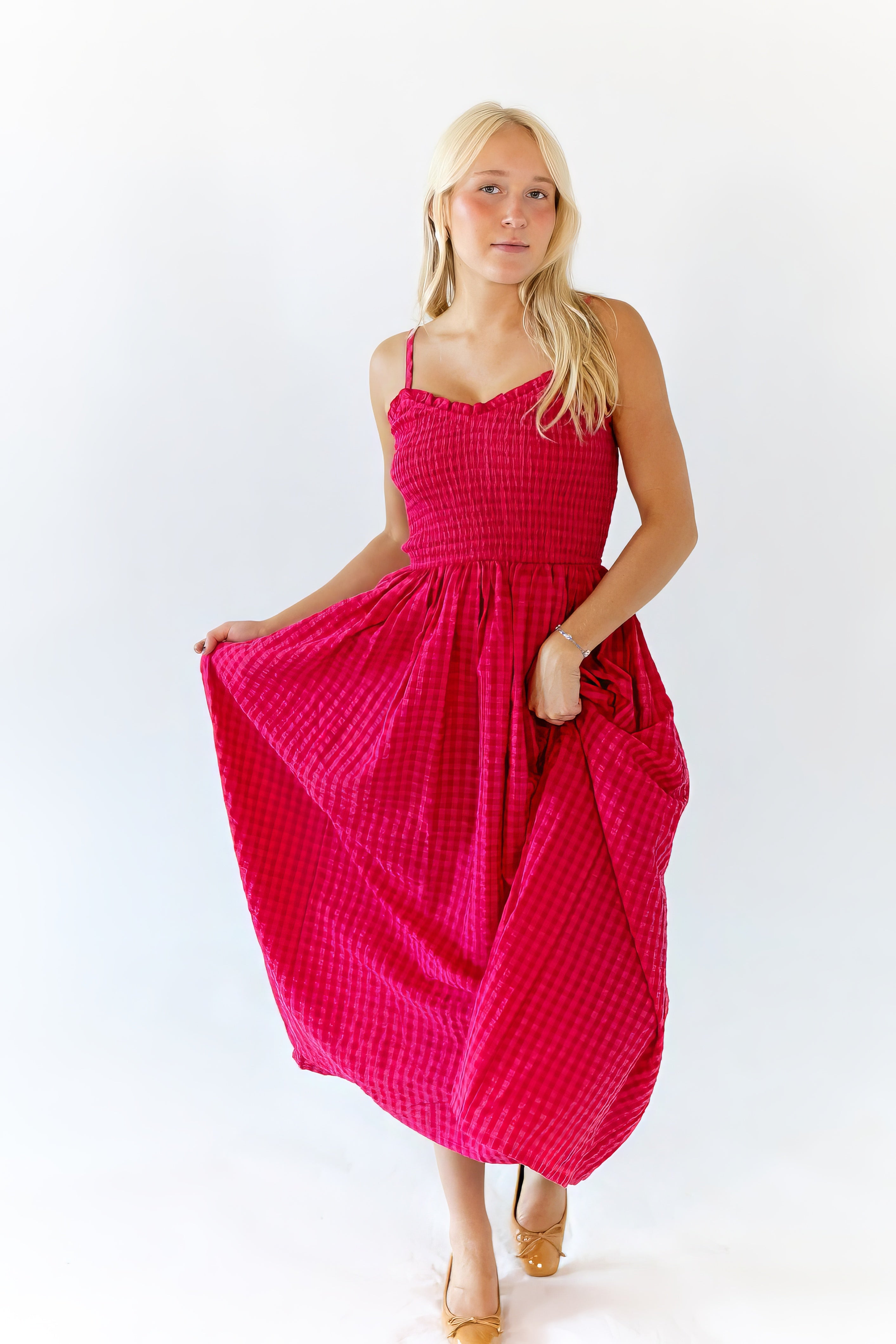 Tomas Sweetheart Gingham Midi