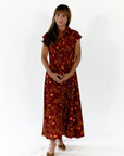 Stone Floral Button Up Dress