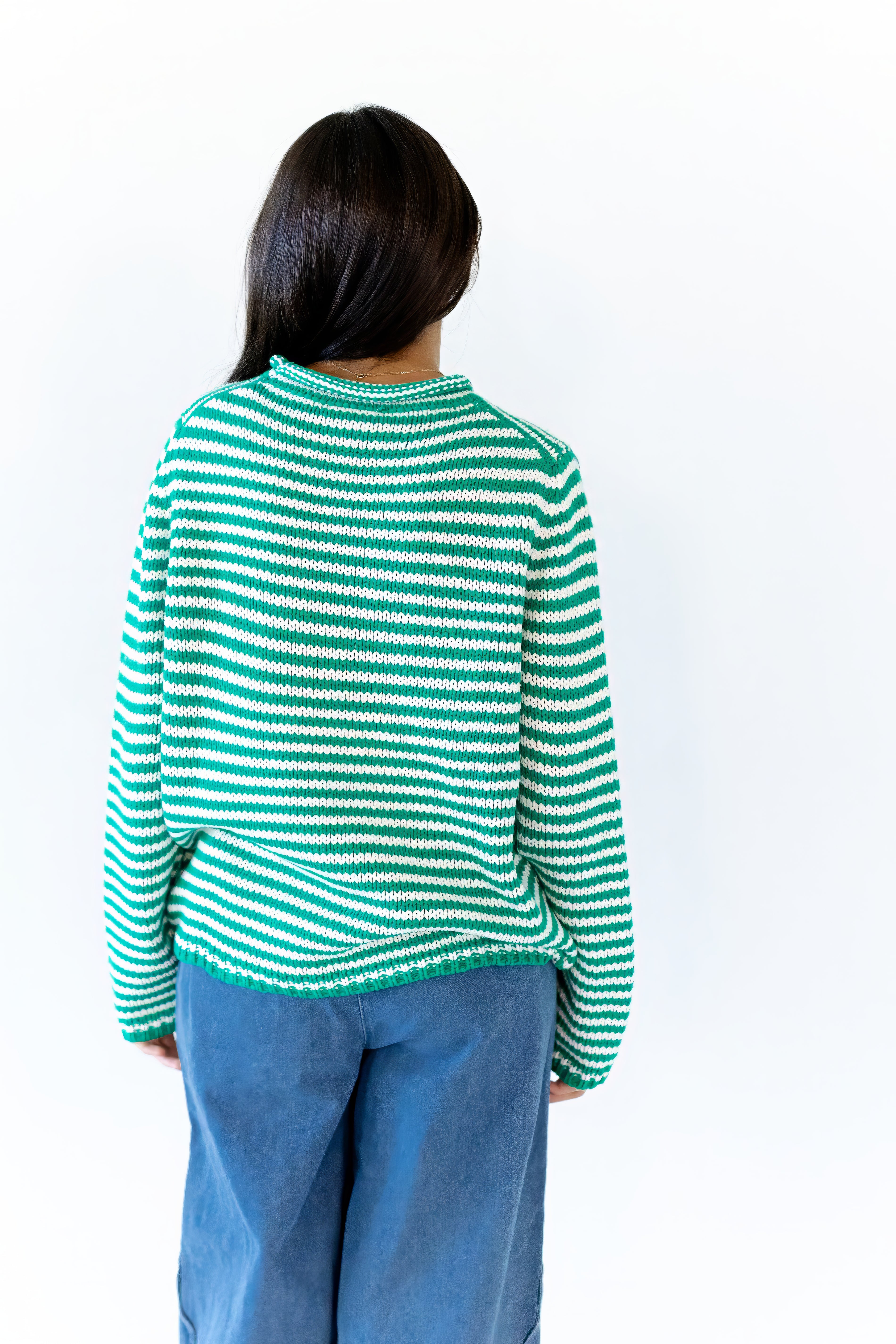 Jenny Cozy Stripe Sweater · Green