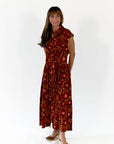 Stone Floral Button Up Dress