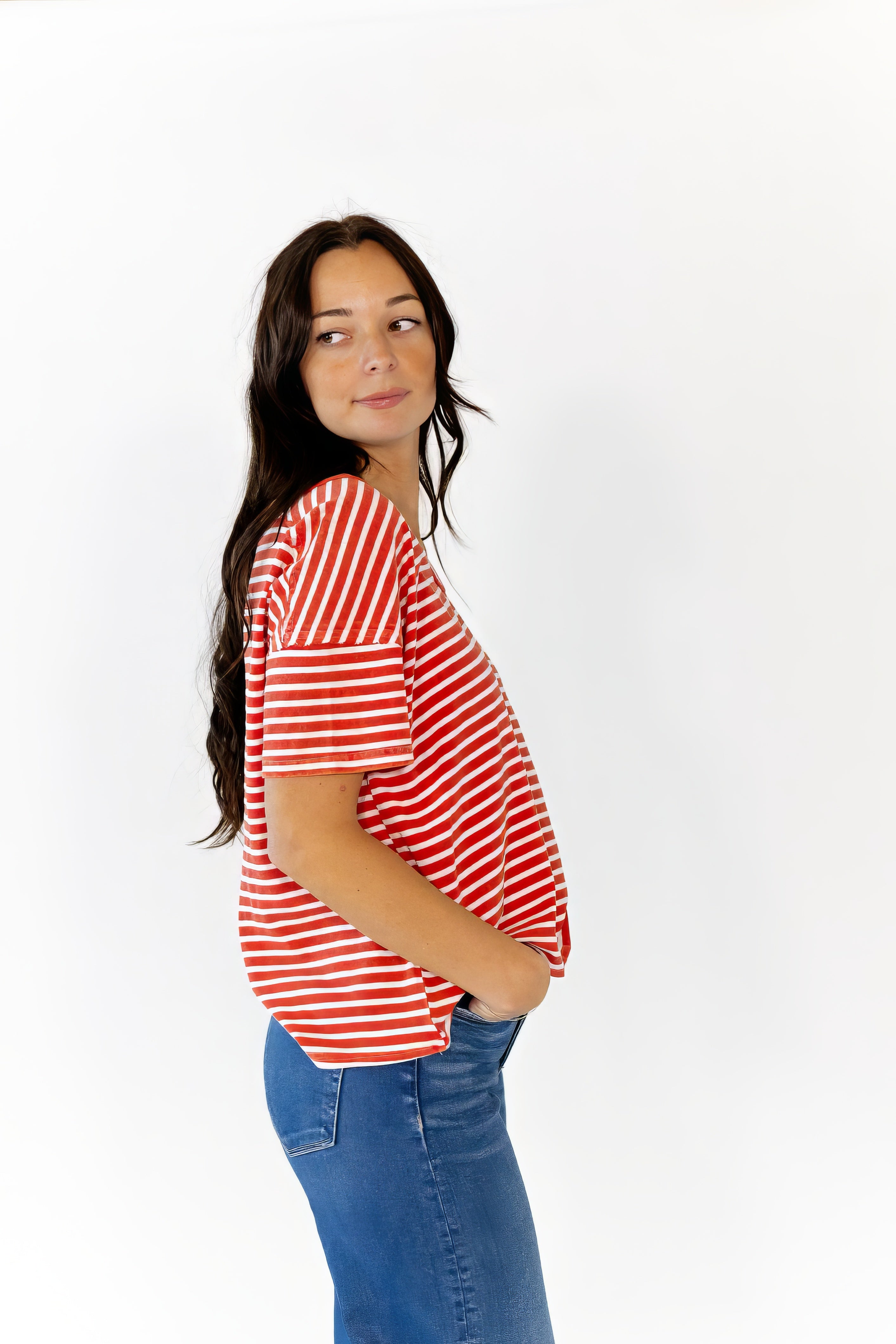 Inez Striped Scoop Neck