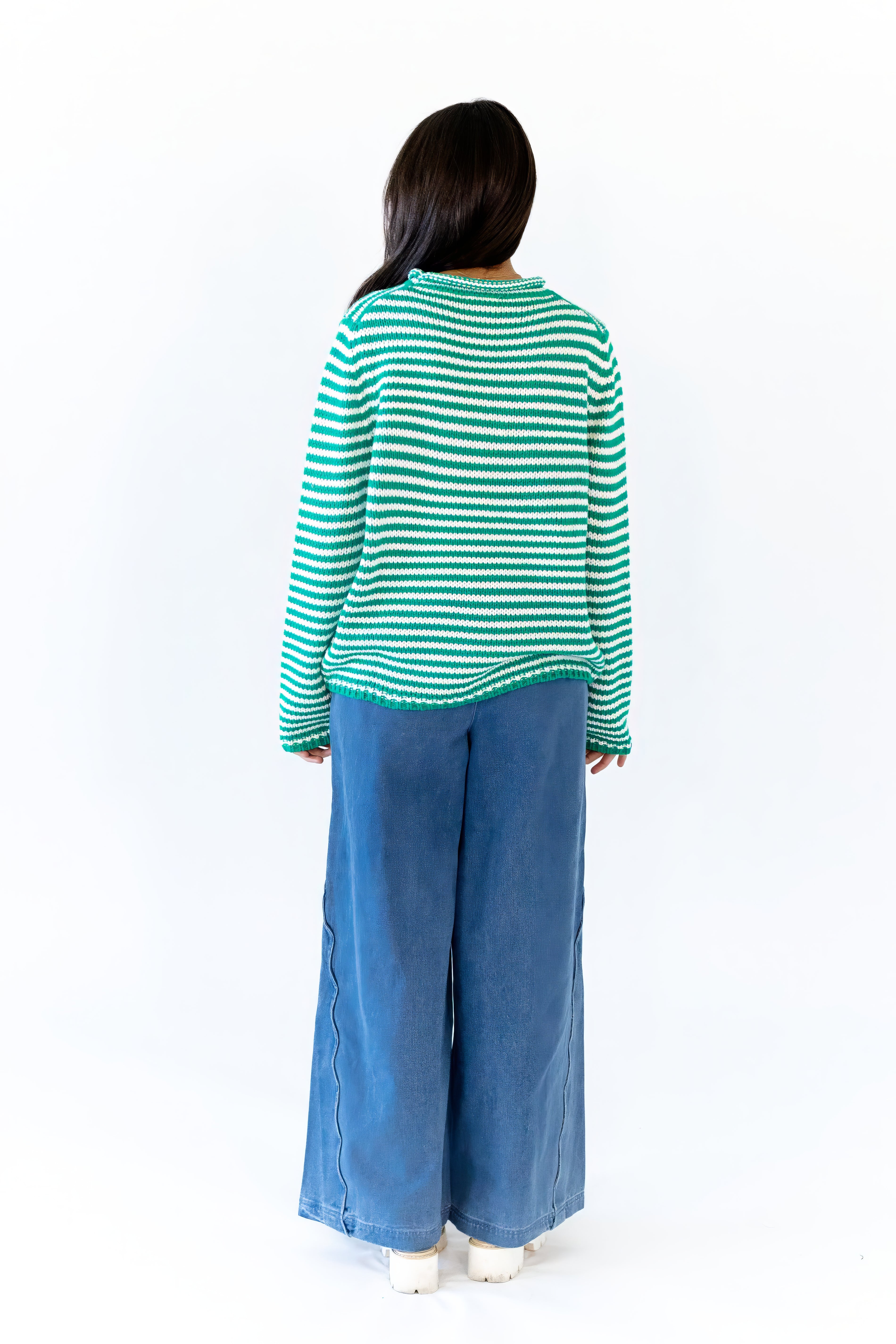 Jenny Cozy Stripe Sweater · Green