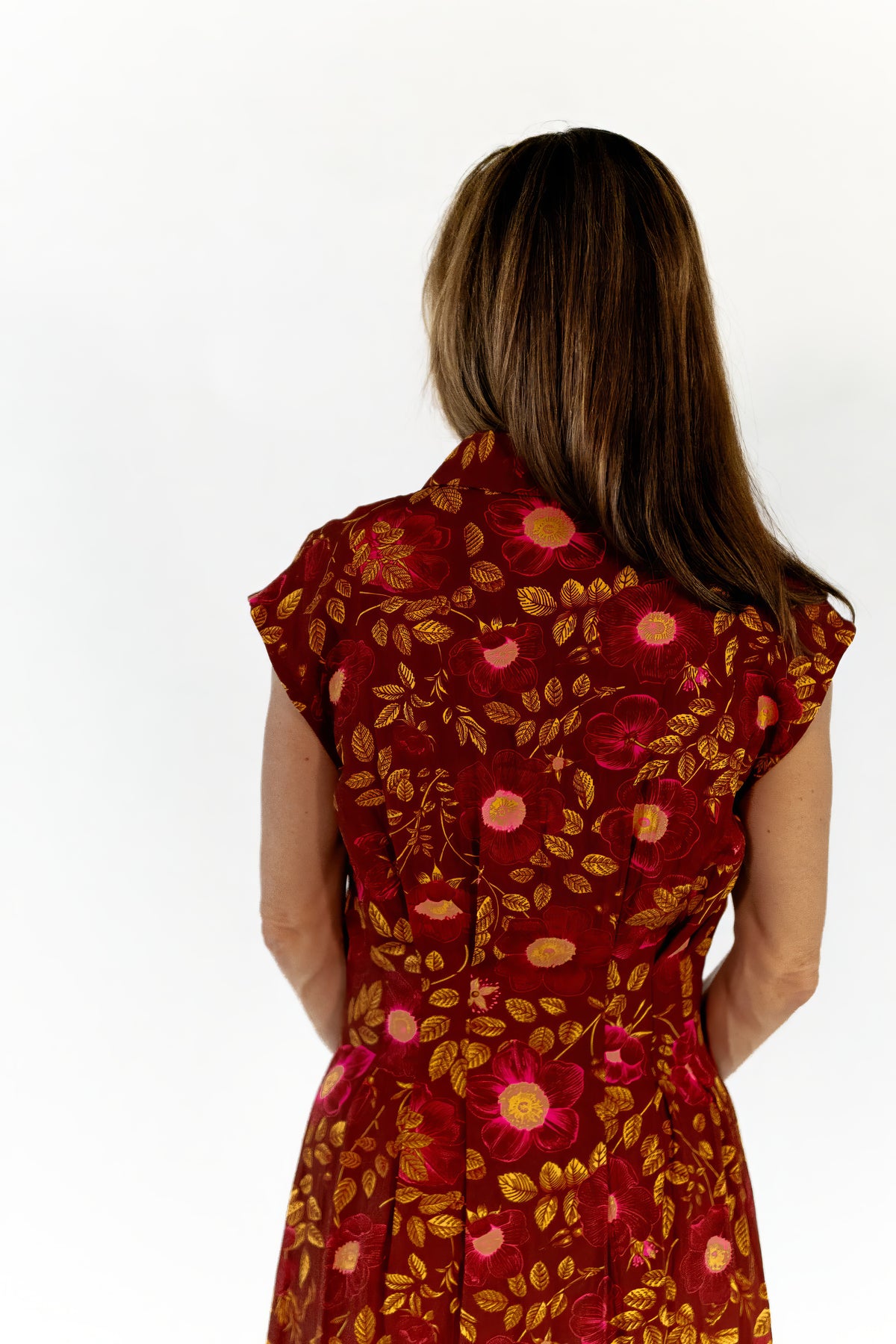 Stone Floral Button Up Dress
