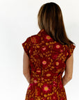 Stone Floral Button Up Dress