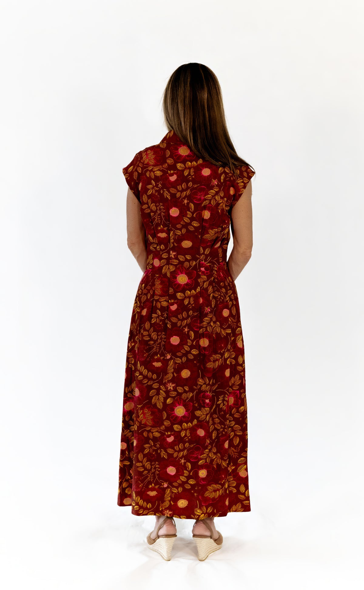 Stone Floral Button Up Dress