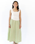 Iris Gingham Midi Skirt · Green