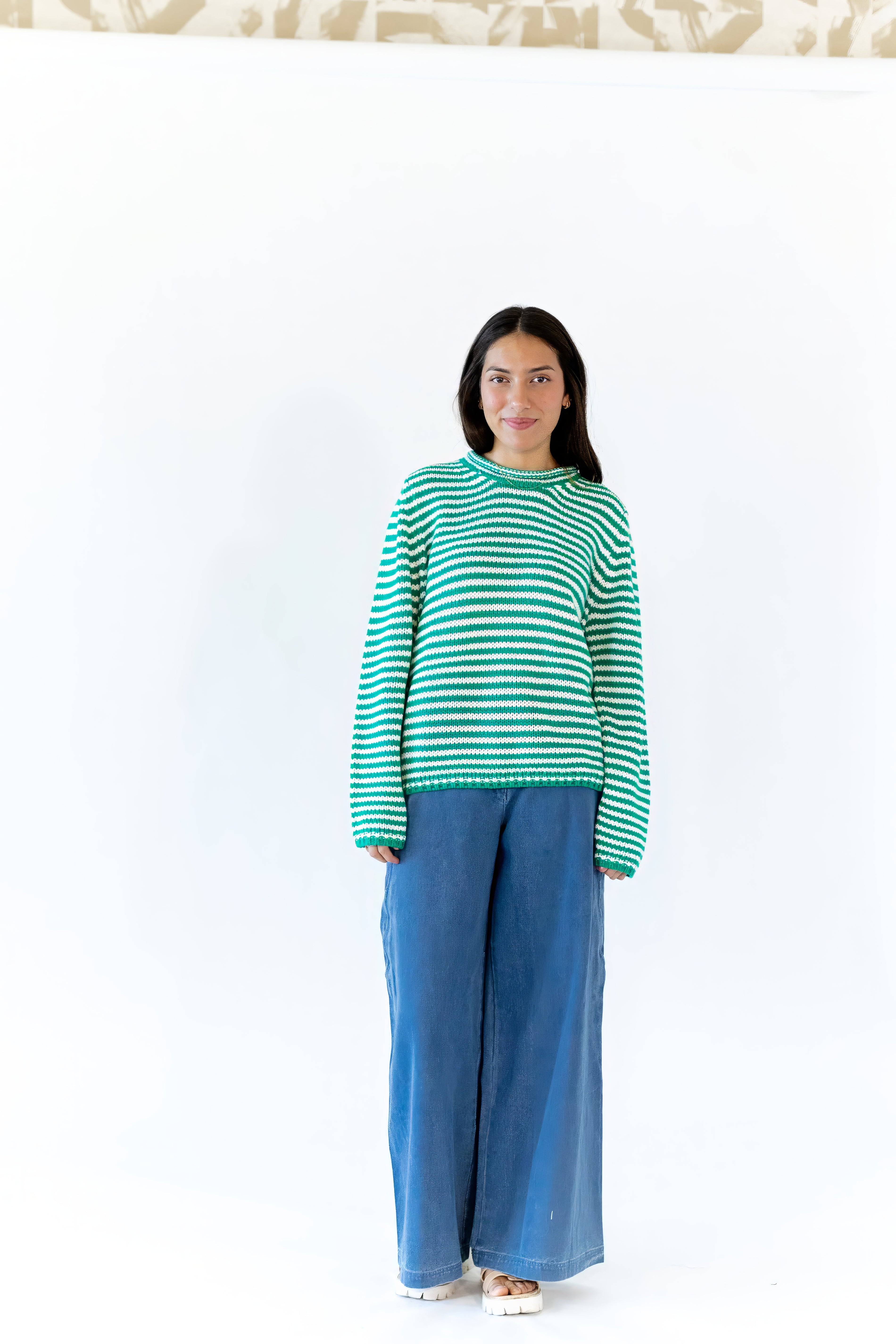 Jenny Cozy Stripe Sweater · Green