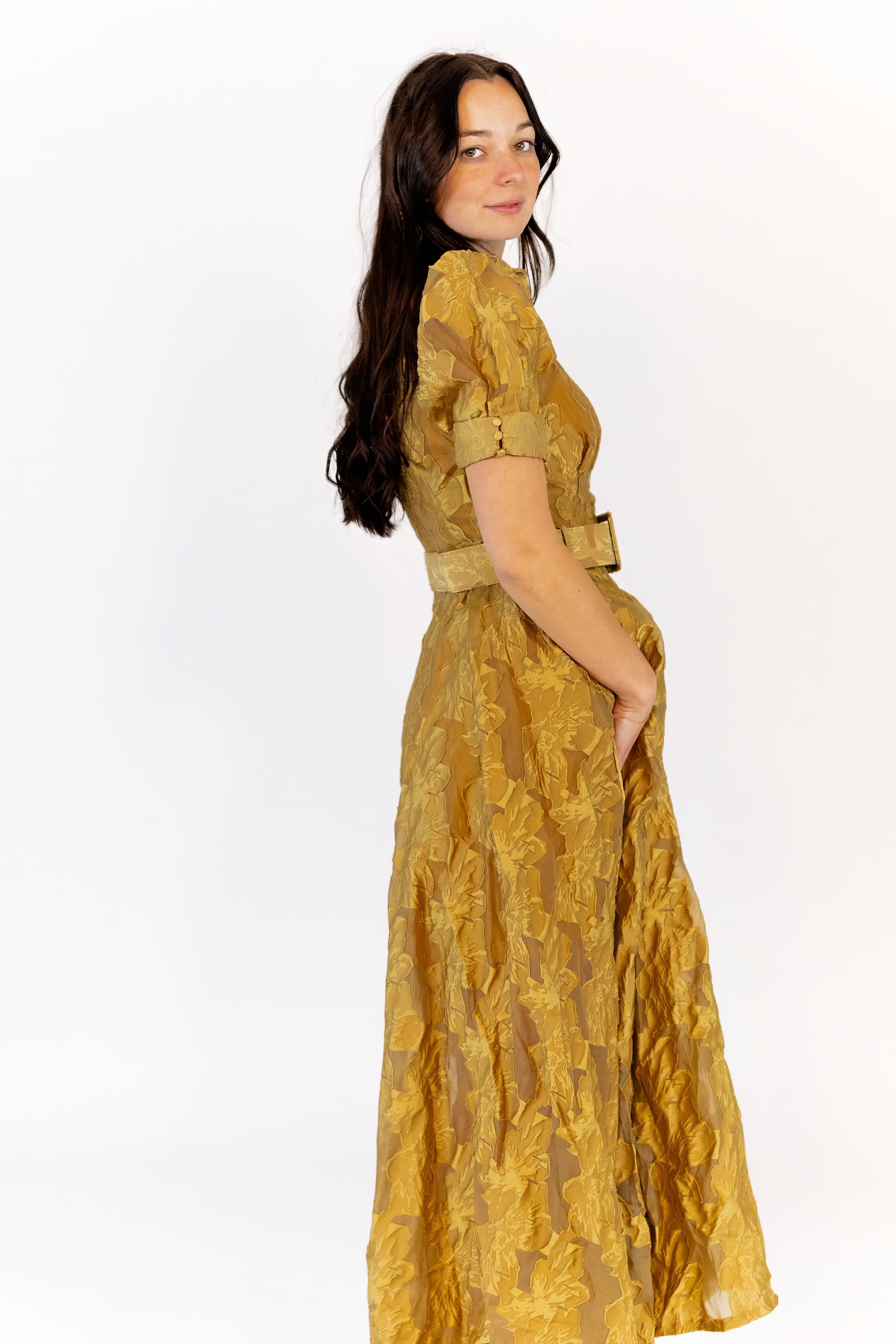 Chiara Lace Belted Maxi