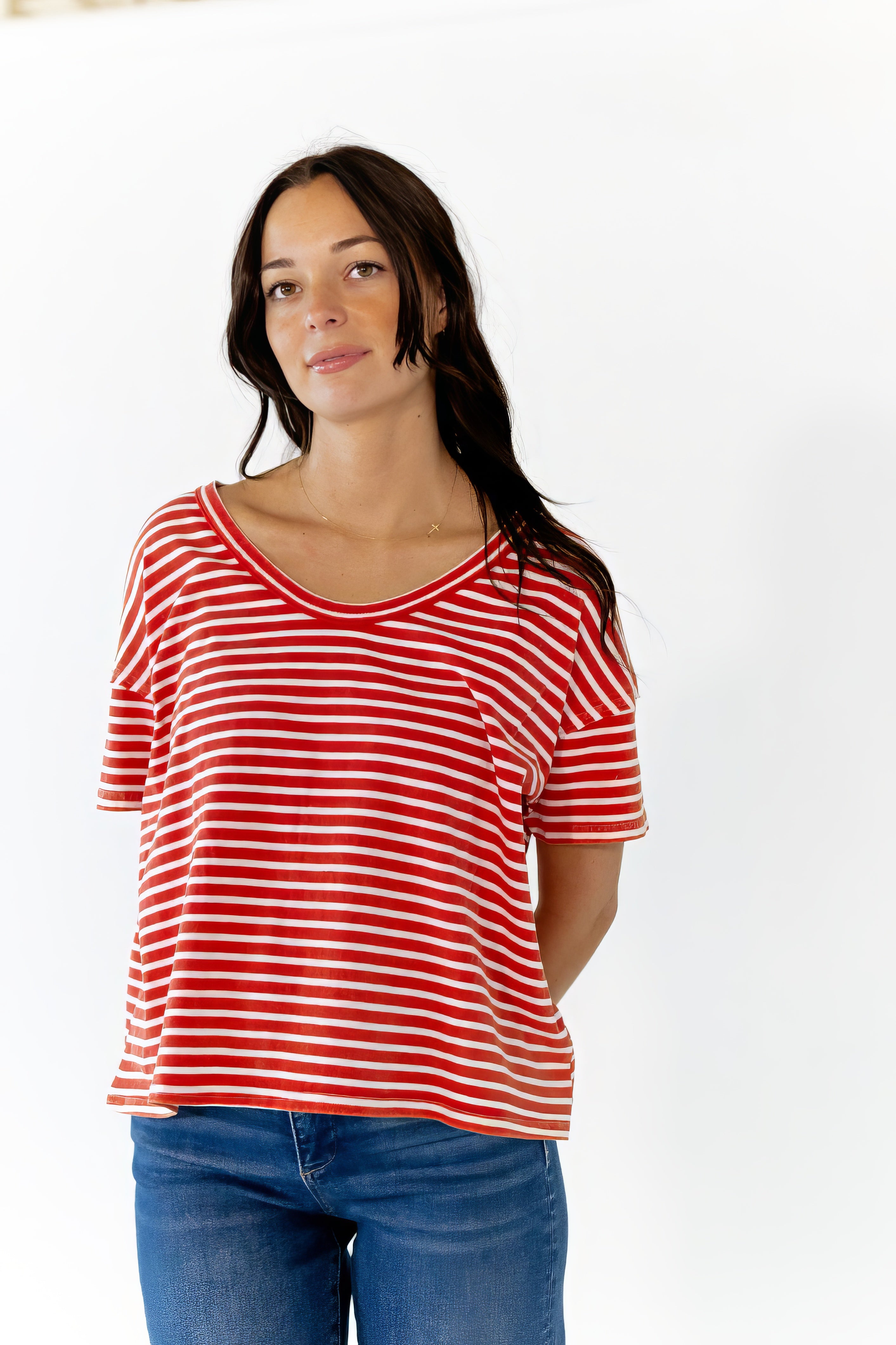 Inez Striped Scoop Neck