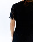 Joy Scalloped Lace Dress · Black