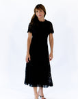 Joy Scalloped Lace Dress · Black
