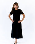 Joy Scalloped Lace Dress · Black