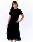 Joy Scalloped Lace Dress · Black