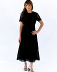 Joy Scalloped Lace Dress · Black