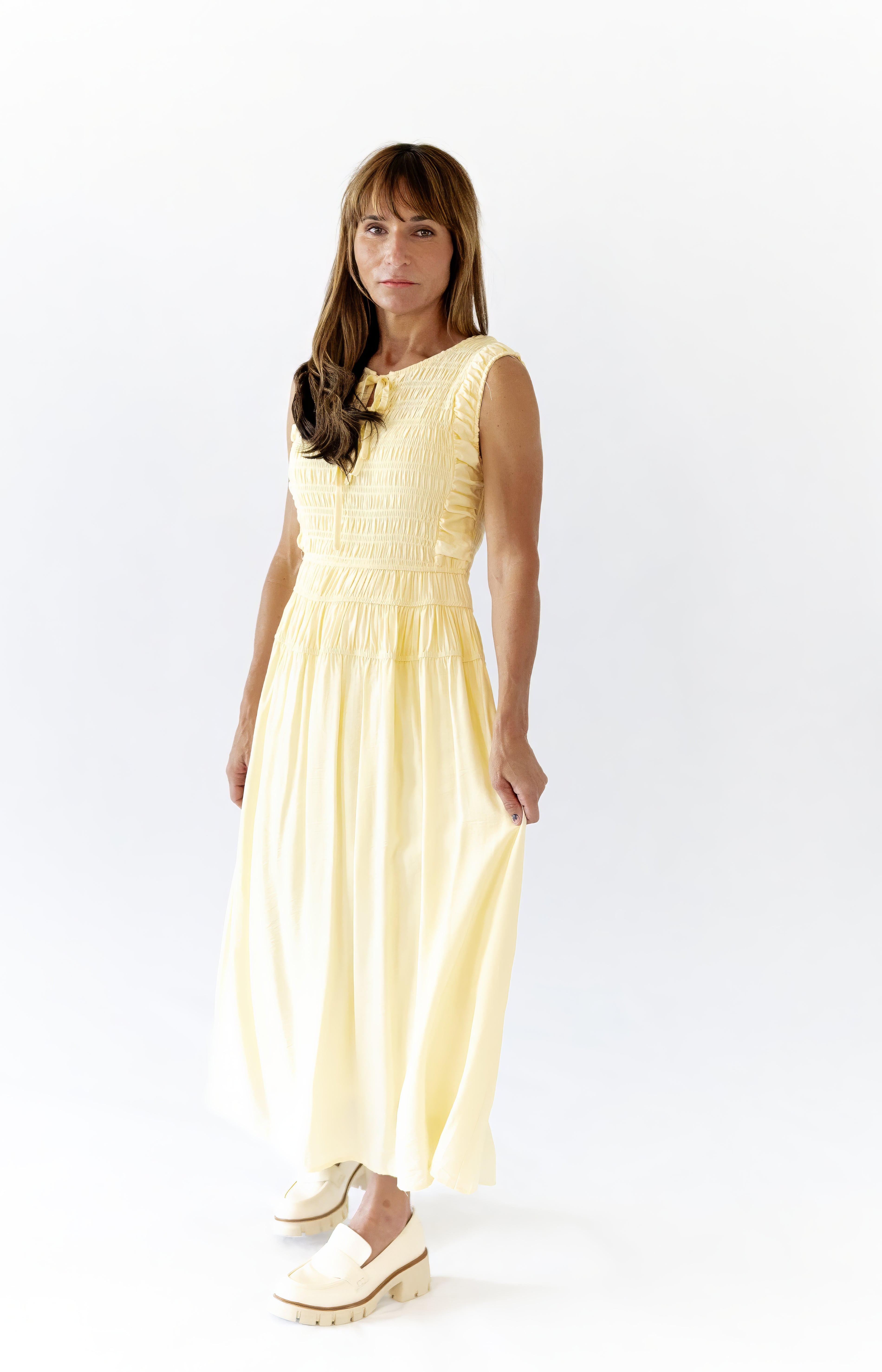 Margot Smocked Bodice Midi Dress – Twirl Boutique