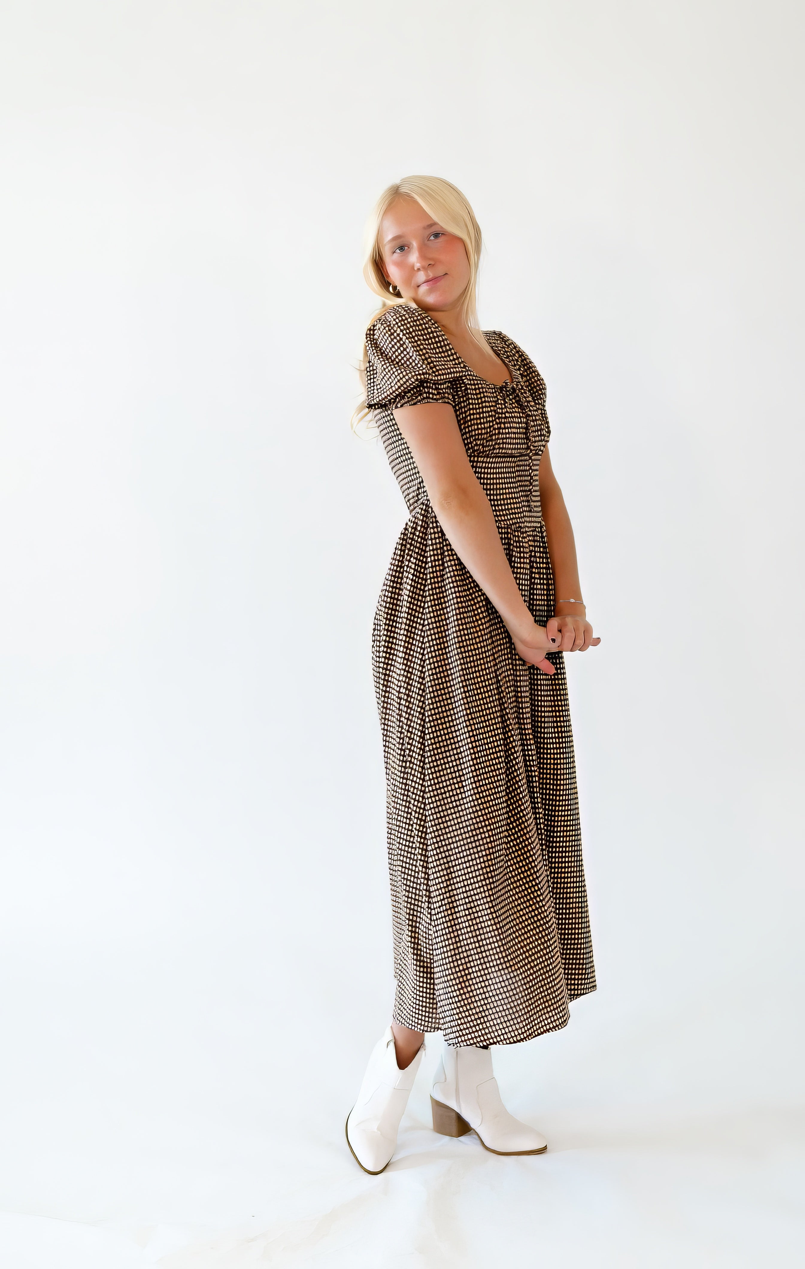 Suzanne Gingham Midi Dress