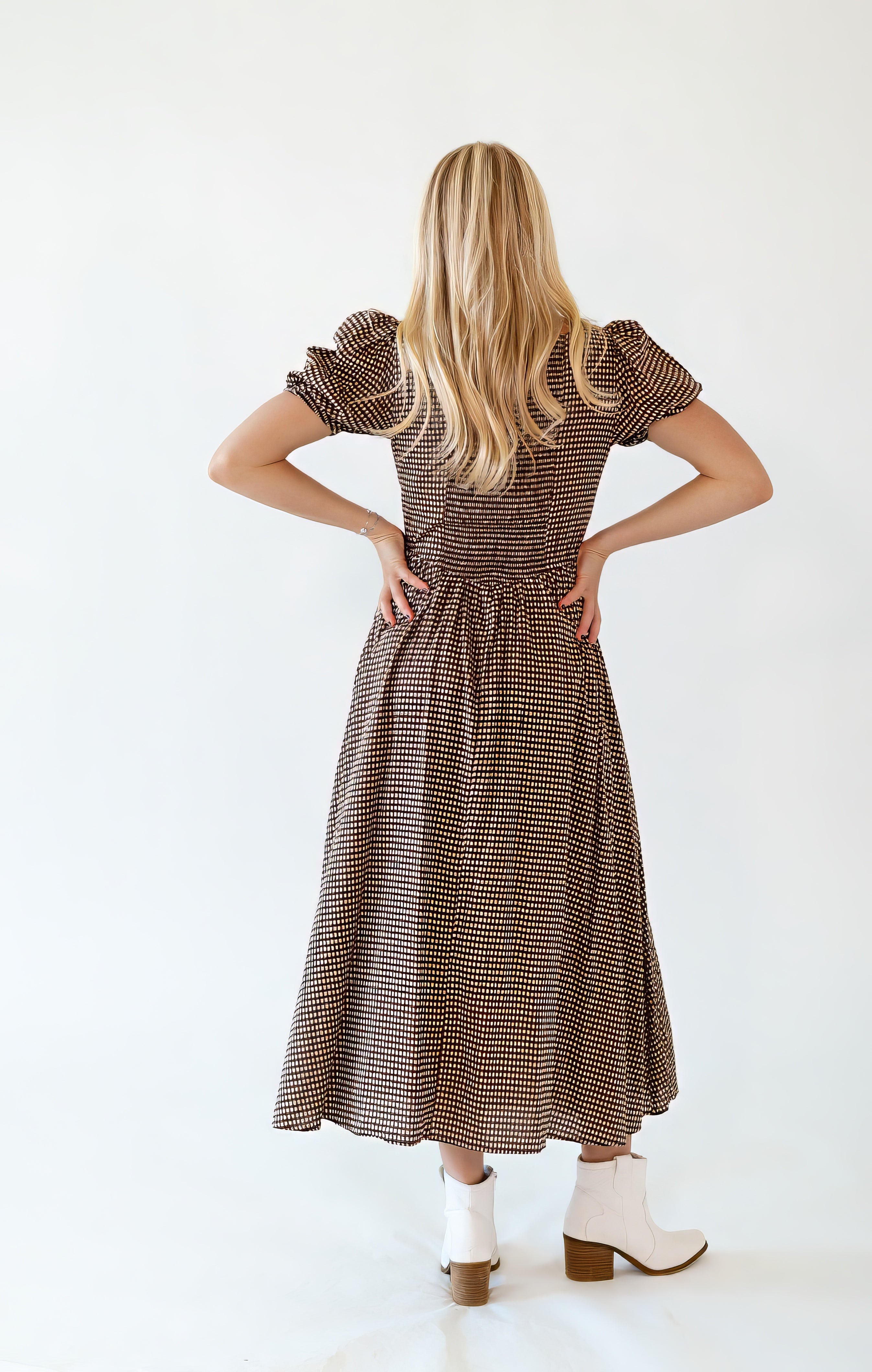 Suzanne Gingham Midi Dress