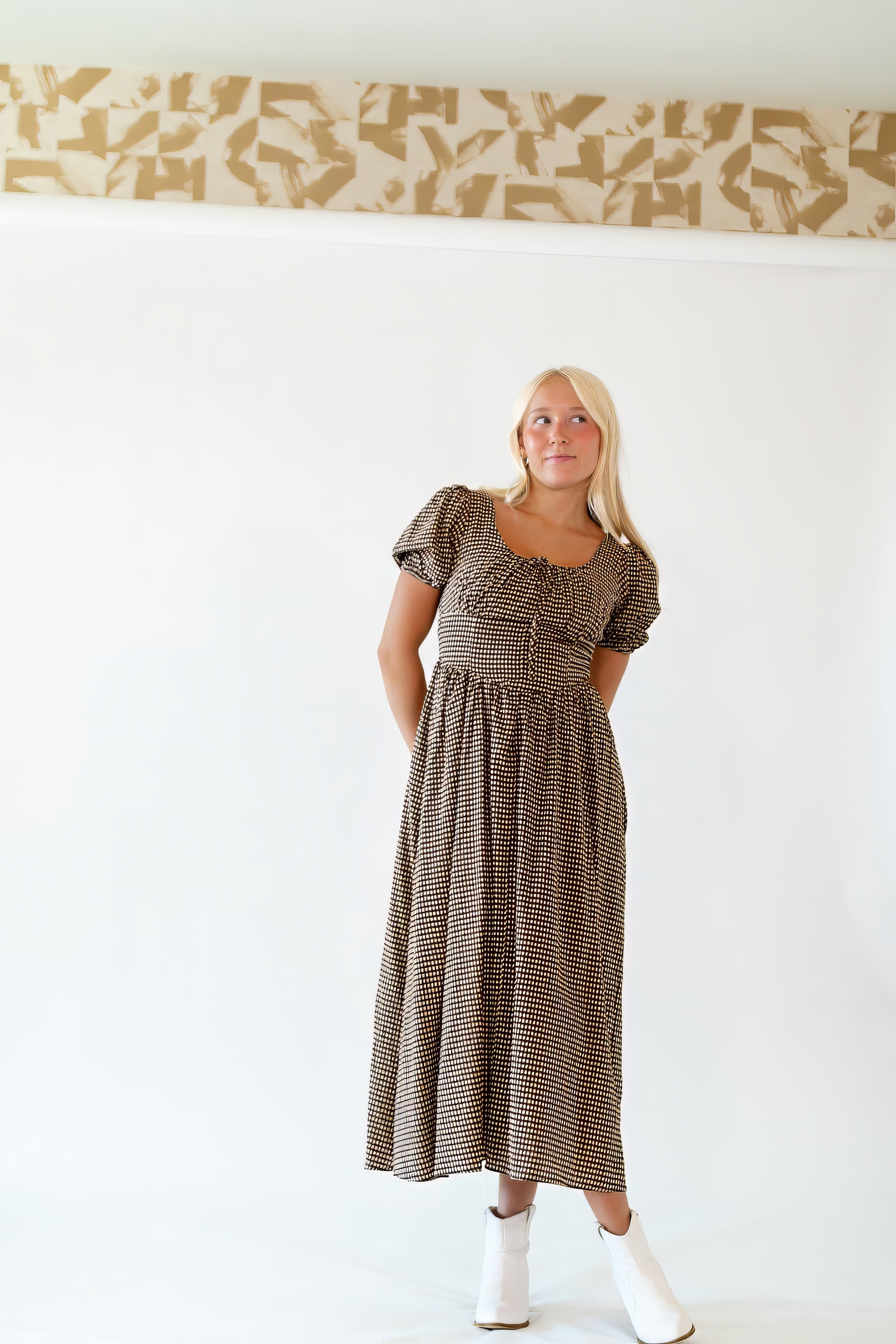Suzanne Gingham Midi Dress
