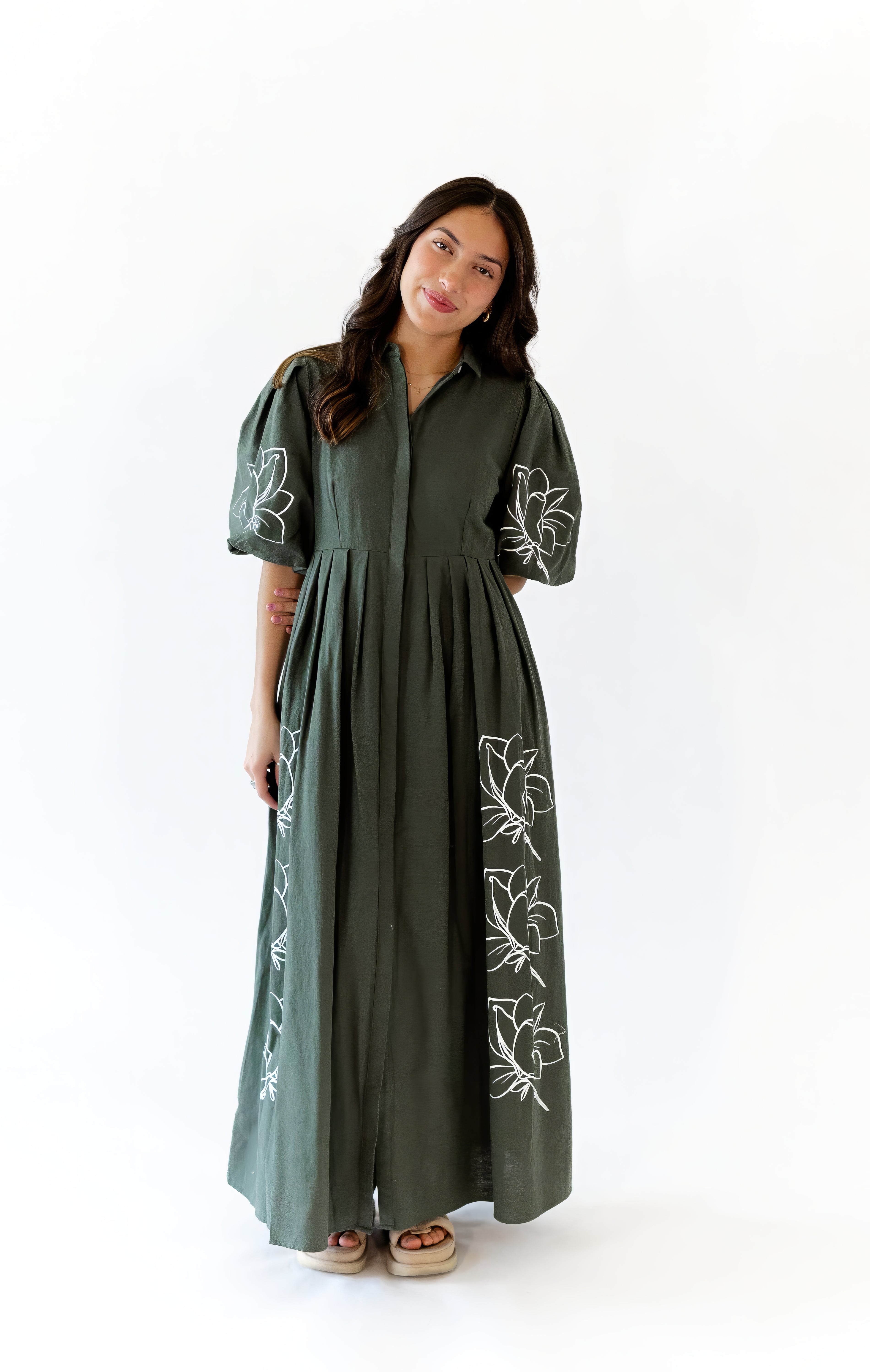 Forest Embroidered Maxi Dress
