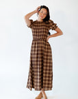 Sunny Plaid Midi Dress