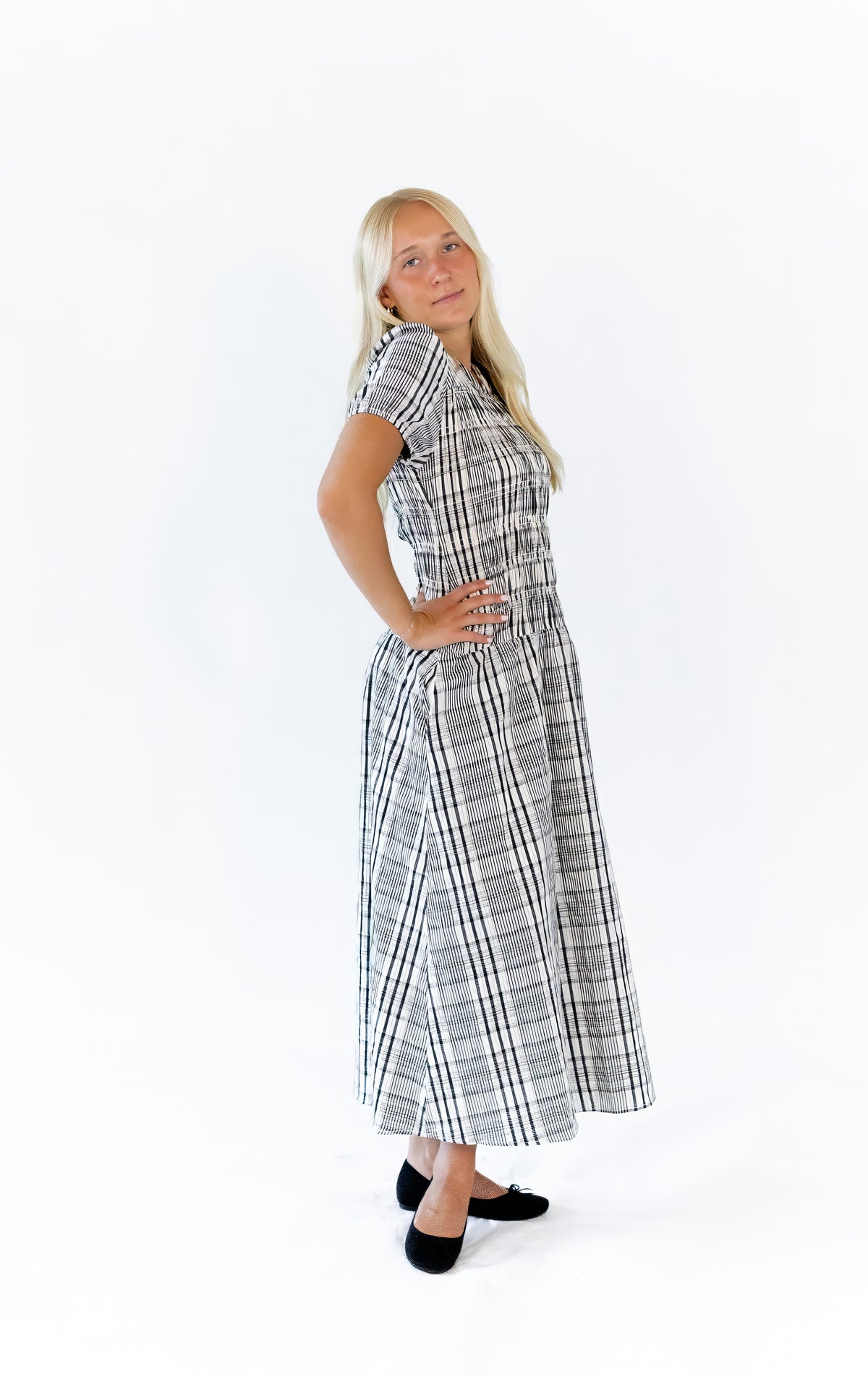 Shon Plaid Midi Dress