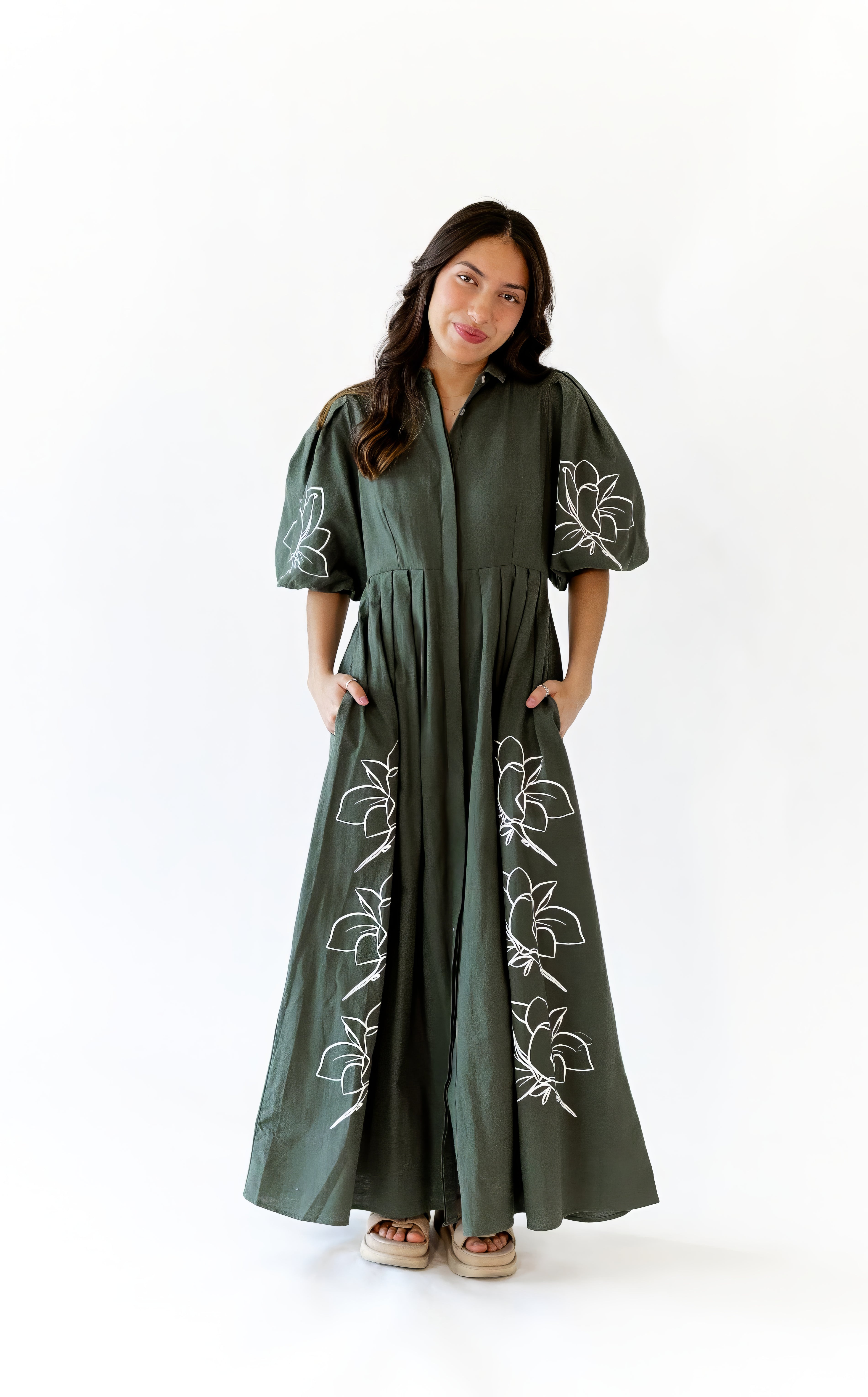 Forest Embroidered Maxi Dress