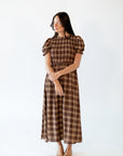 Sunny Plaid Midi Dress