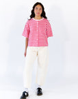 Wells Striped Button Up Top