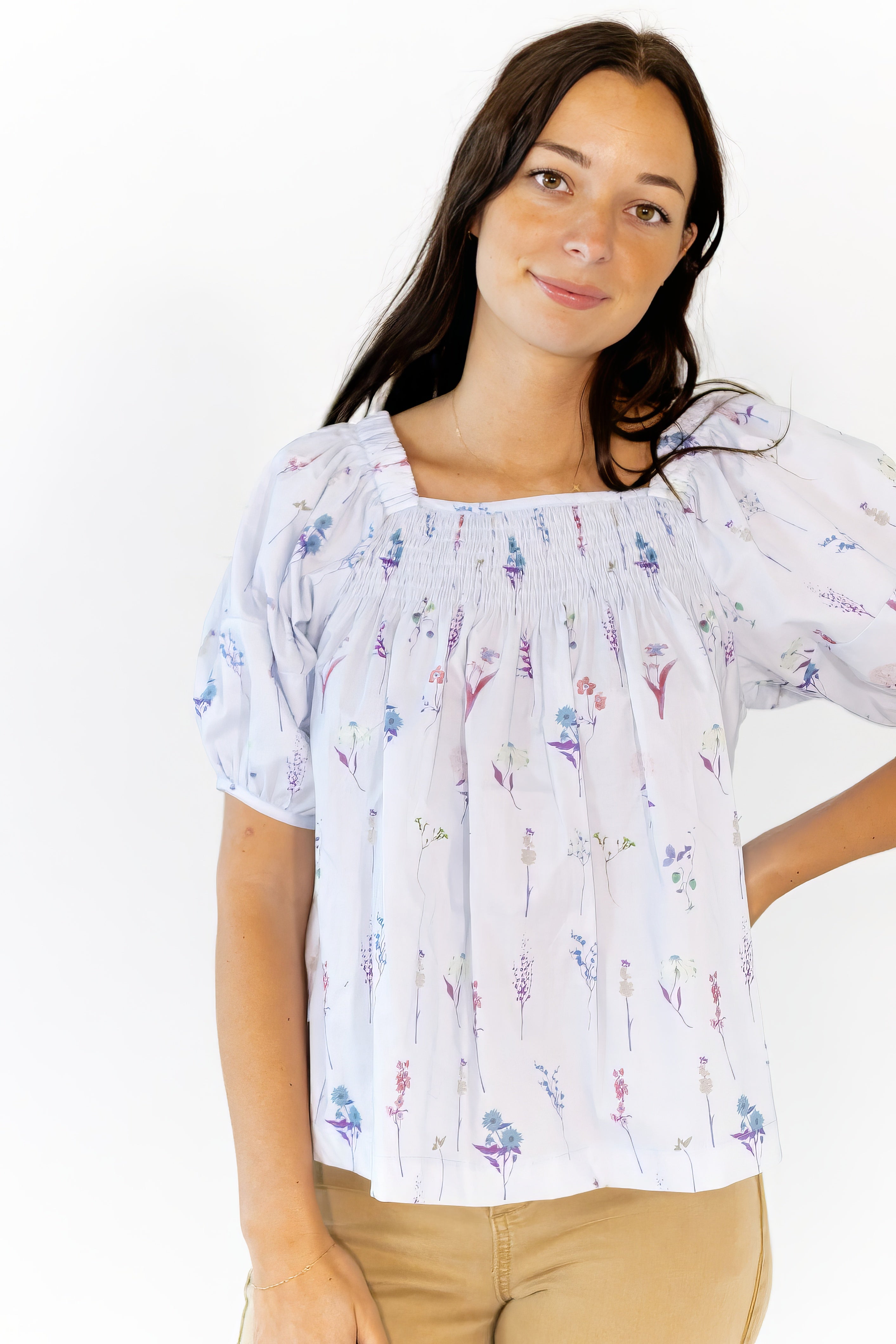 Reina Smocked Floral top