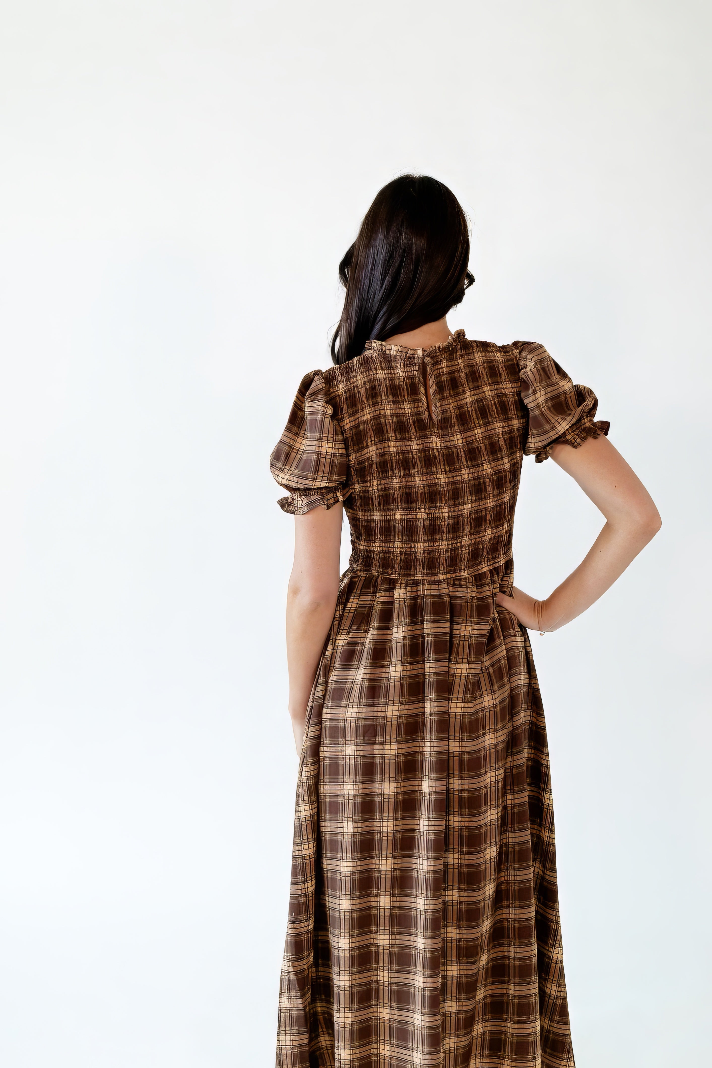 Sunny Plaid Midi Dress