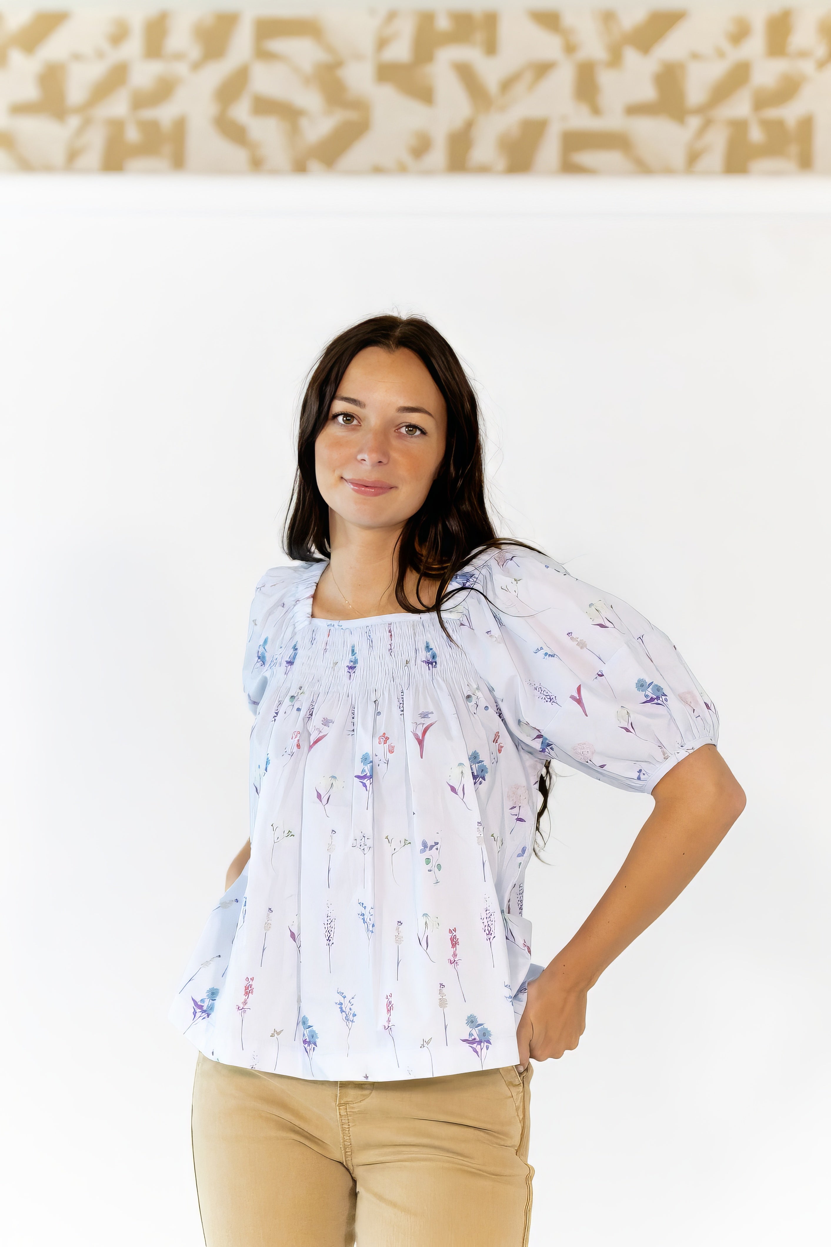 Reina Smocked Floral top