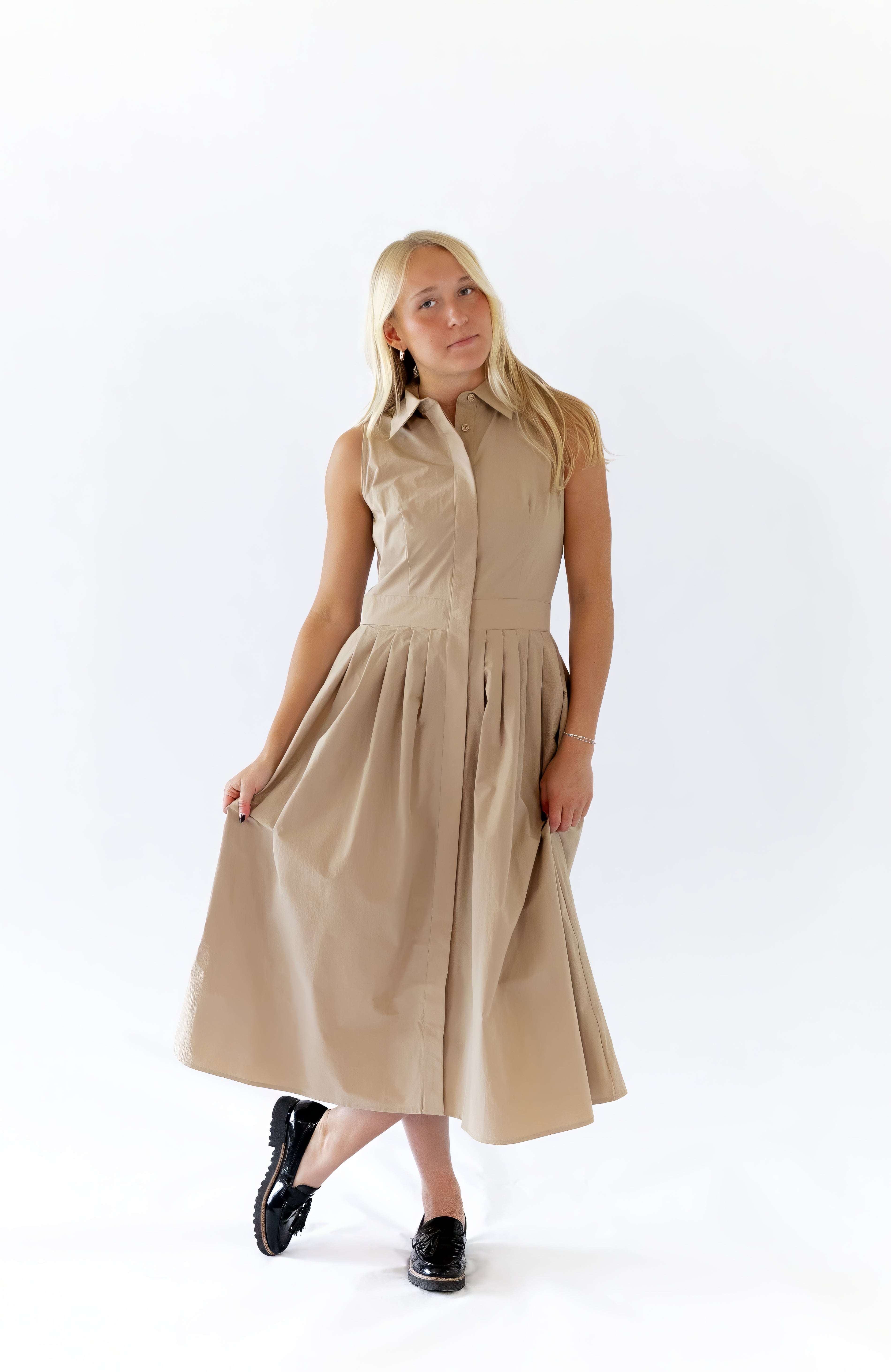 knee length dresses for ladies Heart Print Midi Dress main image 1