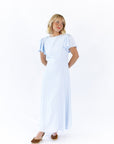 Enza Flutter Sleeve Dress · Blue