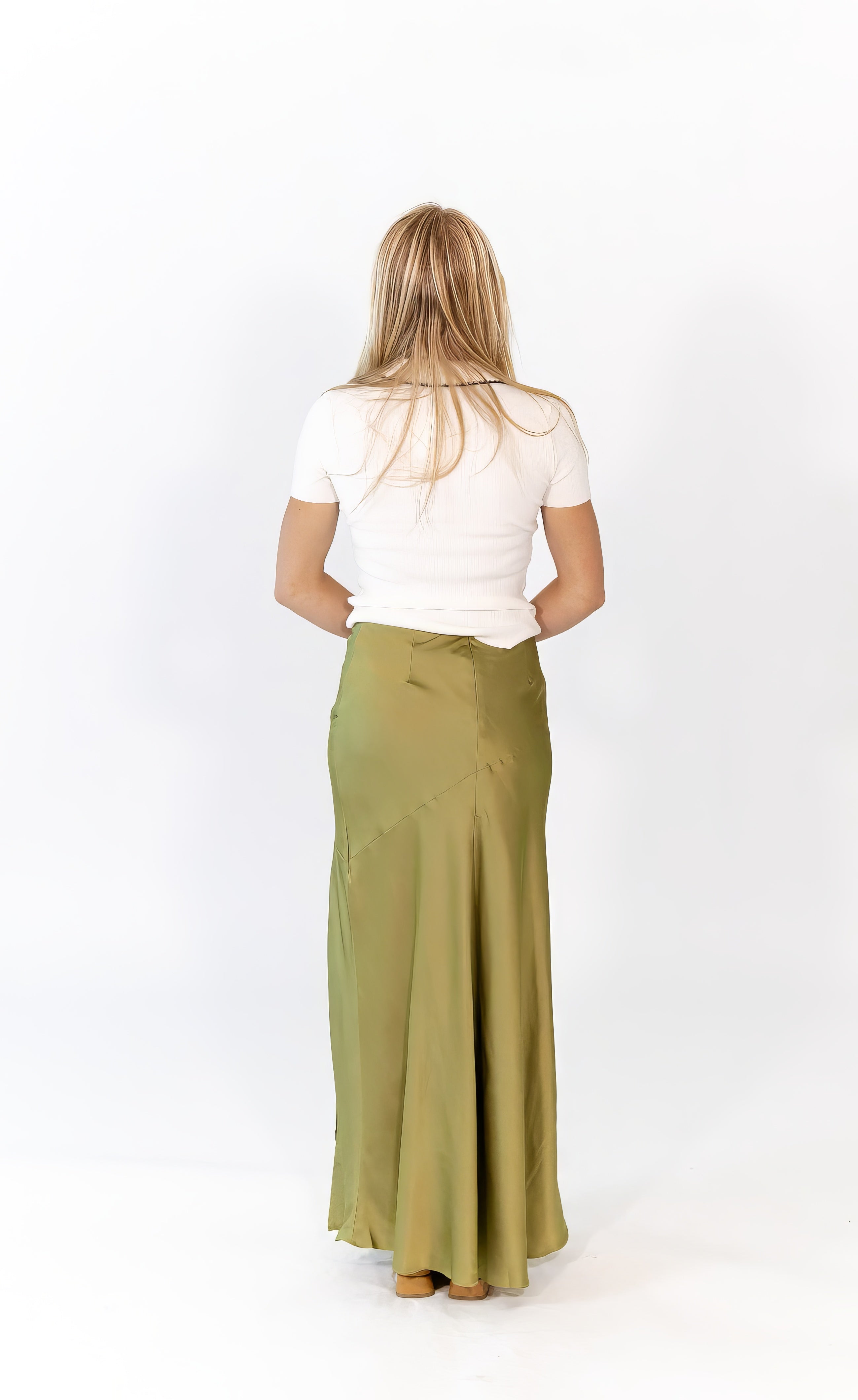 Kiwi Satin Maxi Skirt
