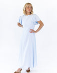 Enza Flutter Sleeve Dress · Blue