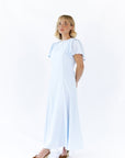 Enza Flutter Sleeve Dress · Blue