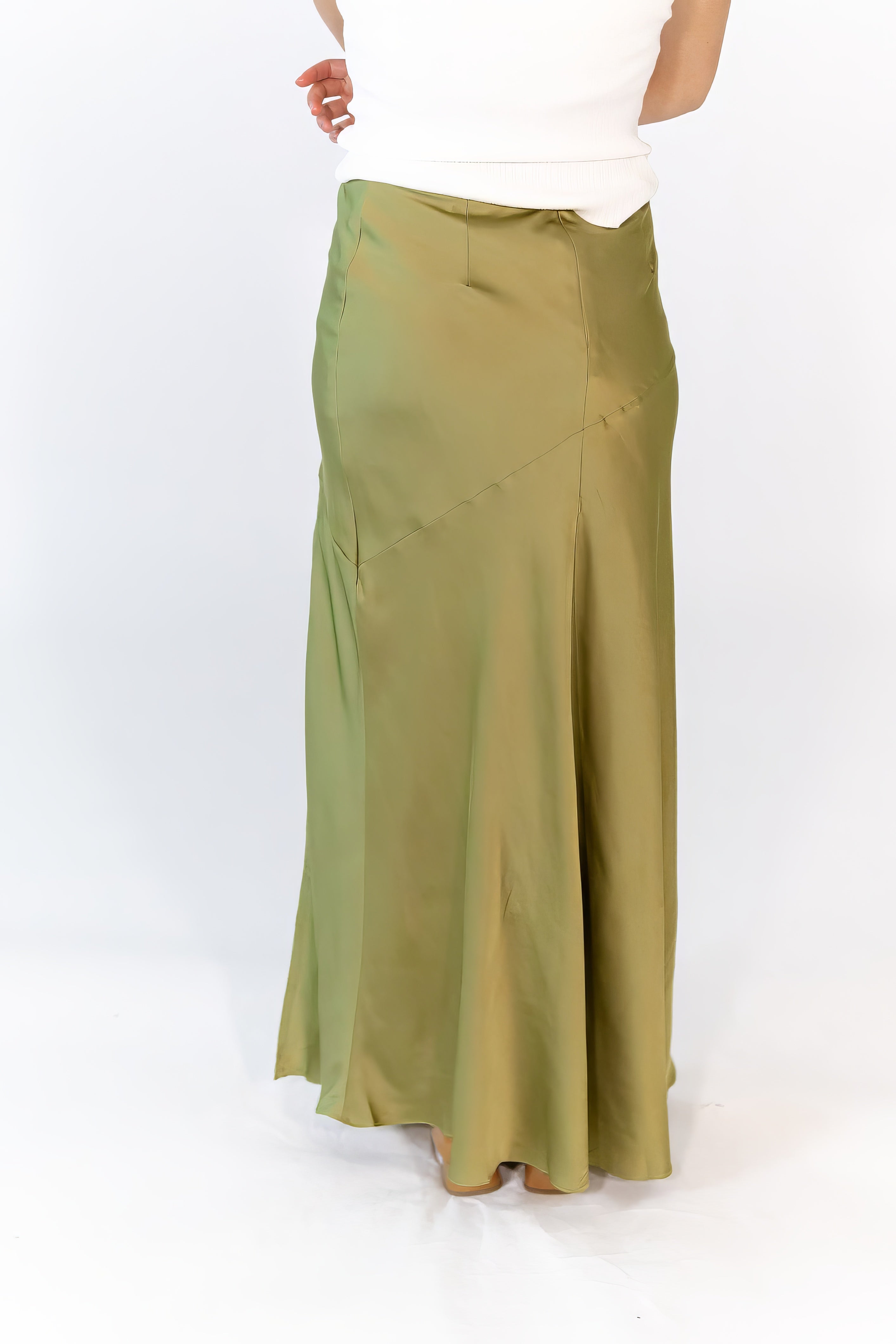 Kiwi Satin Maxi Skirt