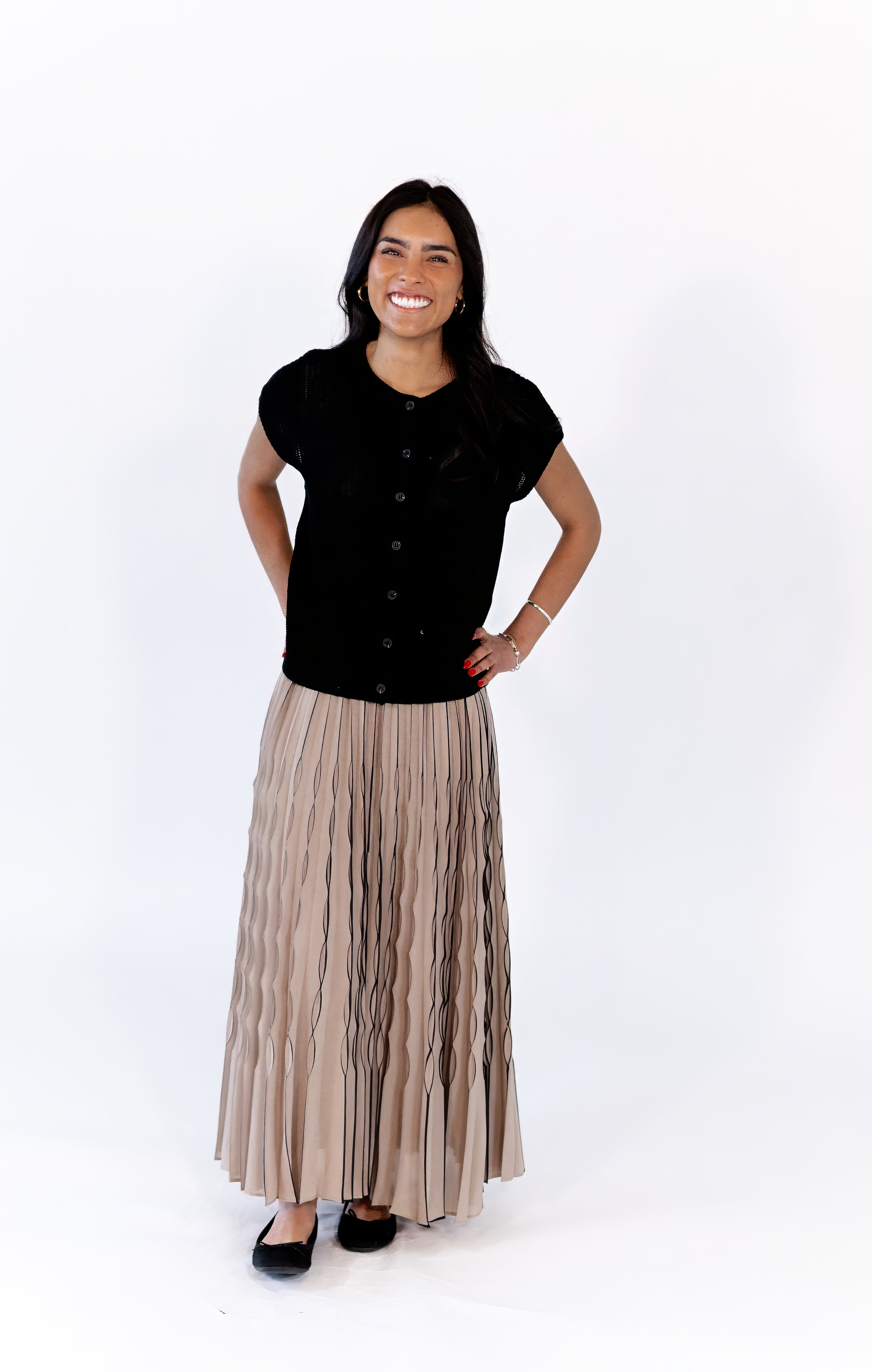 Quenton Pleated Midi Skirt